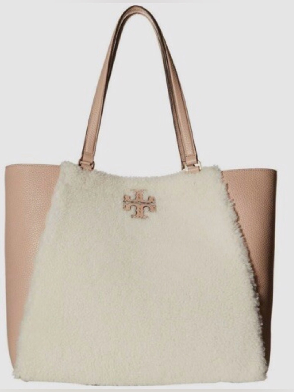 Tory Burch EUC Shearling and Leather Carryall Tote